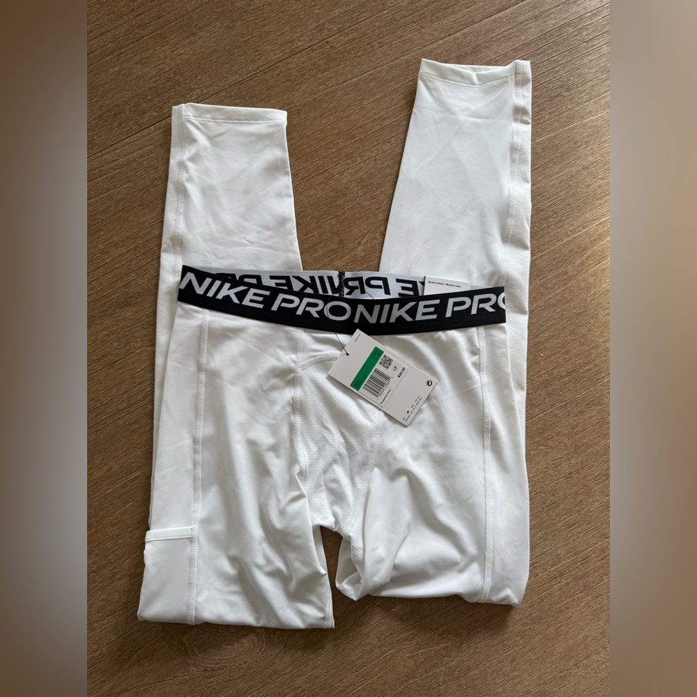 Nike Pro Boy’s White Compression Tights